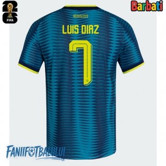 Columbia Luis Diaz #7 Tricou Fotbal Replică Mondial 2026 Barbati Deplasare